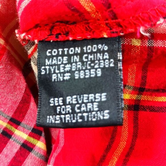 Rhapsody Western Snap Button Long Sleeve Button Down Shirt Red Plaid. Size M/M.. - Picture 6 of 12